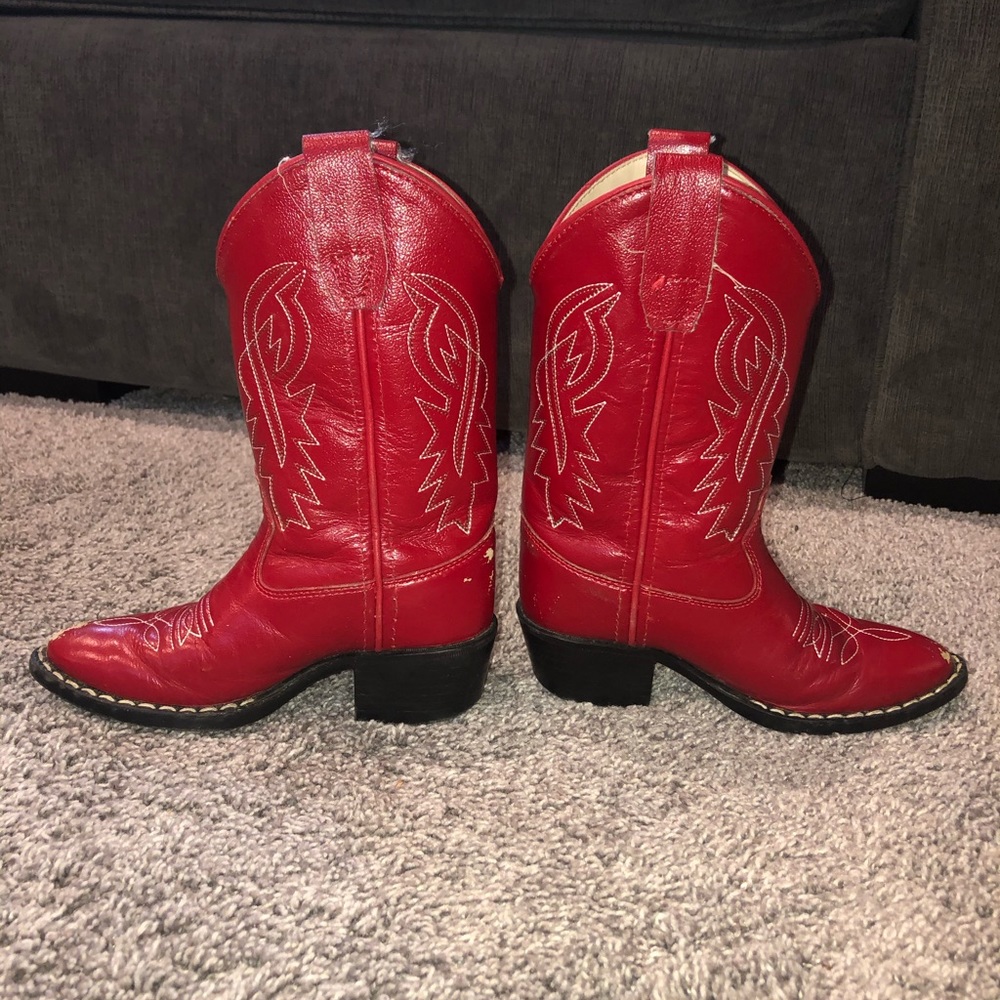 Old West Girls Red Cowgirl boots